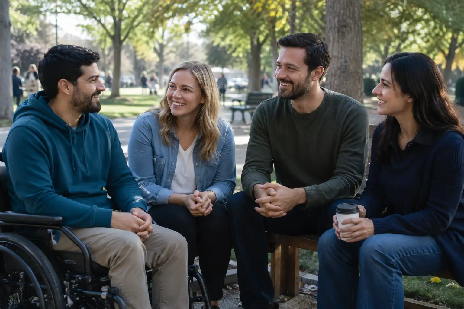 Support workers and NDIS participants together in Perth
