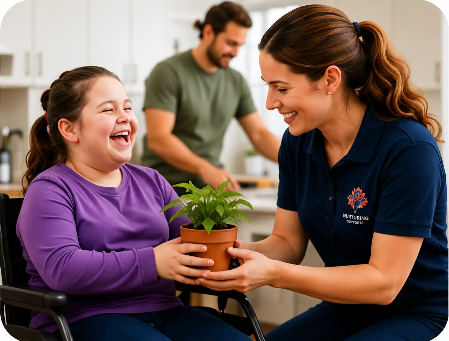 NDIS support worker in Perth helping a client with disability support services